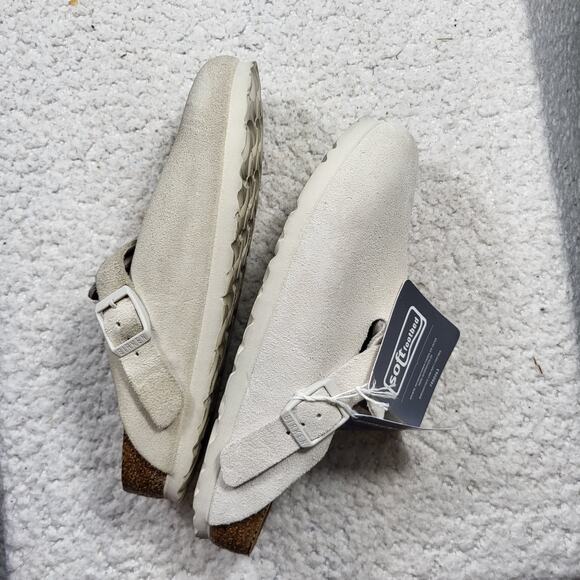 Birkenstock Boston Suede White Slip-ons clogs size 36 US 5-5.5 - Picture 3 of 5